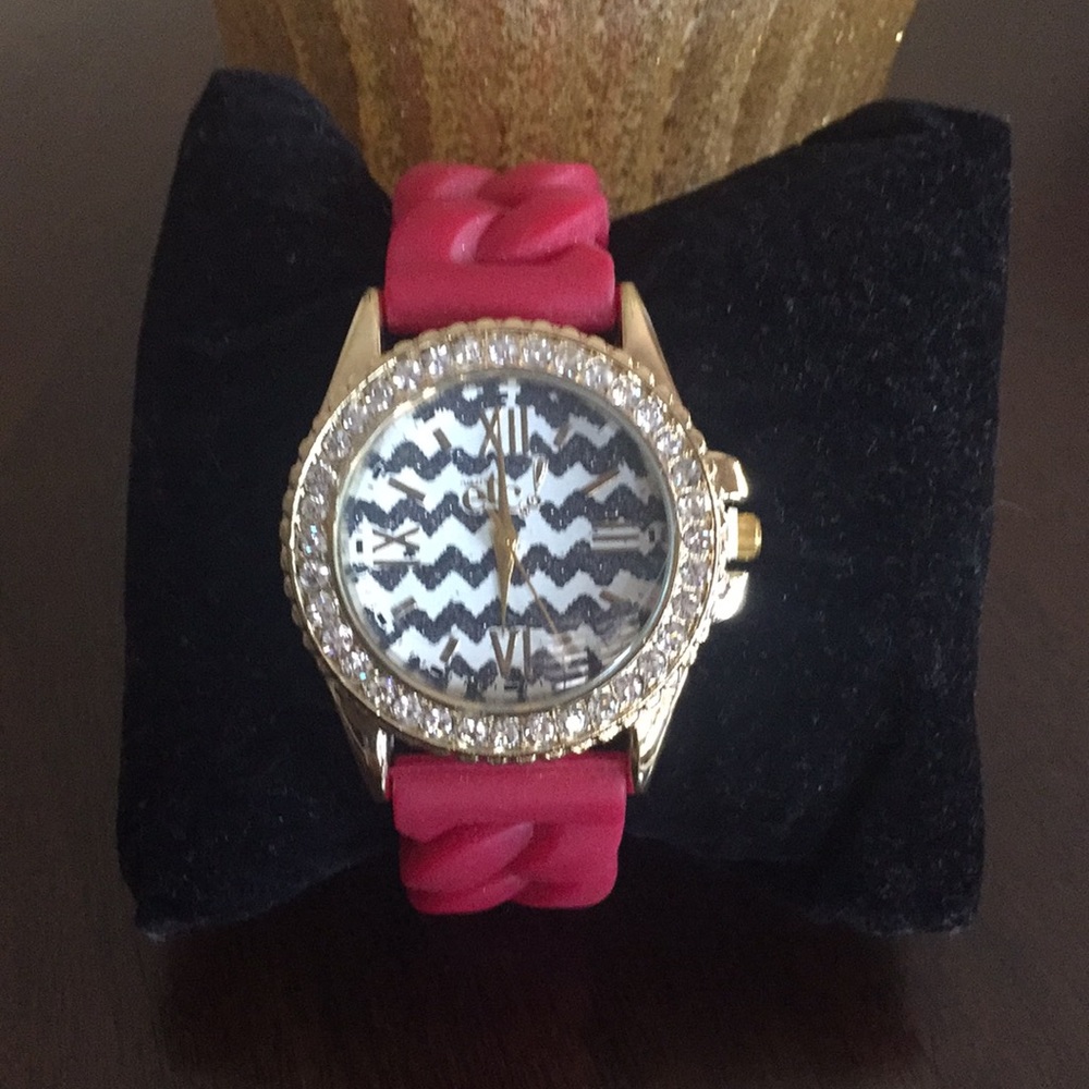 Etc! New Redgold, & Crystals Watch Stretchy Band